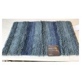 4pc Allen & Roth blue bath rug, 34"x20", 100%