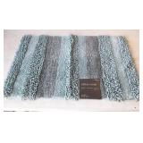 3pc Allen & Roth aqua bath rug, 34"x20", 100%