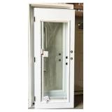 Masonite entry door, blinds between the glass,