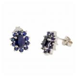 "Natural 2.16ct Sapphire Earrings Sterling
