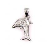 "Natural Diamond Dolphn Animal Pendant Sterling
