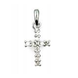 ".05ct Diamond Cross Religious Pendant 10KT White
