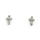 "Genuine .05ct Diamond Cross Earrings 10KT White