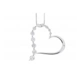 ".50ct Diamond Heart Love Pendant 14KT White