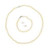 "Natural Fresh Water Pearl Set Stainless Steel;