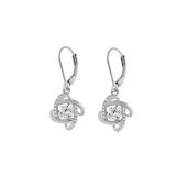 "Natural Silver and CZ Dancing Earrings Sterling