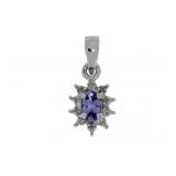 "Natural .26ct Tanzanite Diamond Pendant Sterling