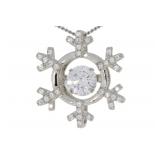 "Genuine Silver and CZ Dancing Pendants Sterling