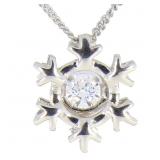 "Natural Silver and CZ Dancing Pendants Sterling