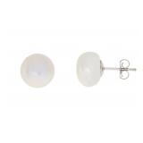 "Genuine Fresh Water Pearl Stud Earrings Sterling