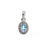 ".26ct London Blue Topaz Diamond Pendant 10KT