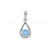 ".33ct London Blue Topaz Diamond Pendant 10KT