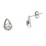 ".24ct Aquamarine Diamond Earrings 10KT White