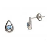 "London Blue Topaz Diamond Earrings 10KT White
