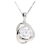 "Natural Silver and CZ Dancing Pendants Sterling