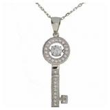 "Genuine Silver and CZ Dancing Pendants Sterling