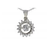 "Genuine Silver and CZ Dancing Pendants Sterling