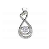 "Genuine Silver and CZ Dancing Pendants Sterling