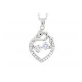 "Genuine Silver and CZ Dancing Pendants Sterling