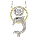 "Genuine Silver and CZ Dancing Pendants Sterling