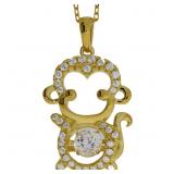 "Genuine Silver and CZ Dancing Pendants Sterling