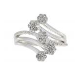 "Natural .50ct Diamond Ring Sterling Silver;