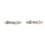 "Diamond stackable band set Sterling Silver 18KT