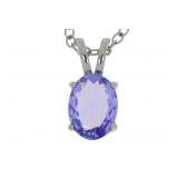"Genuine .90ct Tanzanite Pendant Sterling Silver;