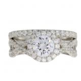 "Cubic Zirconium Engagement Ring Set Sterling