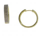 "Natural .50ct Diamond Hoop Earrings Sterling