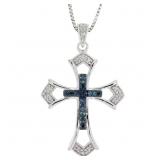 "Natural .11ct Diamond Pendant Sterling Silver;