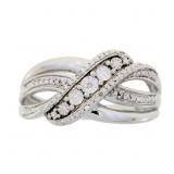 "Natural .01ct Diamond Ring Sterling Silver;