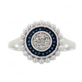 "Natural .20ct Diamond Ring Sterling Silver;