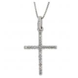 ".25ct Diamond Cross Religious Pendant Sterling