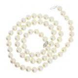 "Natural Fresh Water Pearl Necklace 14KT White