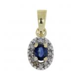 "Genuine .23ct Sapphire Diamond Pendant 10KT