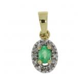 "Genuine .20ct Emerald Diamond Pendant 10KT