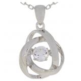 "Genuine Silver and CZ Dancing Pendants Sterling