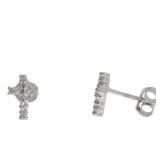 "Genuine .06ct Diamond Cross Earrings 10KT White
