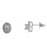 ".37ct Aquamarine Diamond Earrings 10KT White