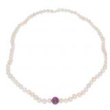 "Fresh Water Pearl Crystal Necklace Sterling