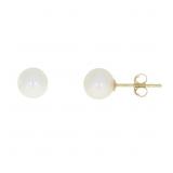 "Fresh Water Pearl Stud Earrings 14KT Yellow