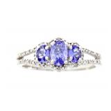NEW Natural 0.42ct Tanzanite & 0.05ct Diamond