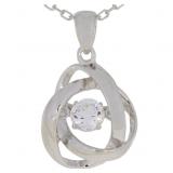 NEW Genuine Dancing CZ 18" Necklace, 2.1g