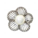 NEW 8.5mm resh Water Pearl & 0.03ct Diamond Ring,