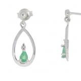 NEW 0.24ct Emerald & 0.01ct Diamond Dangle