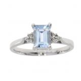 NEW Natural 0.76ct Aquamarine & 0.03ct Diamond