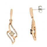 NEW Genuine .33ct Diamond Dangle Earrings, 2.6g