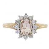 NEW Genuine 0.7ct Morganite & 0.04ct Diamond