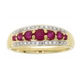 NEW Natural 0.6ct Ruby & 0.11ct Diamond Ring,